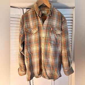 Lacoste Green Plaid Flannel Shirt NWOT